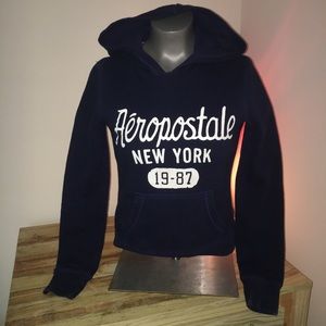 Aero navy hoodie with logo.